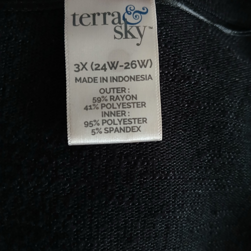 2/$15 Terra & Sky Plus Size Top Open Front Jacket Combo - Picture 5 of 5
